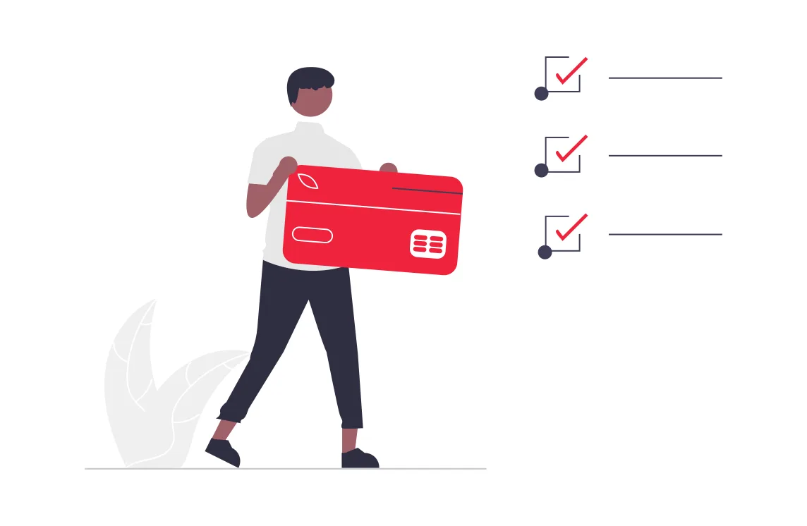 Pricing A person holding a credit card.